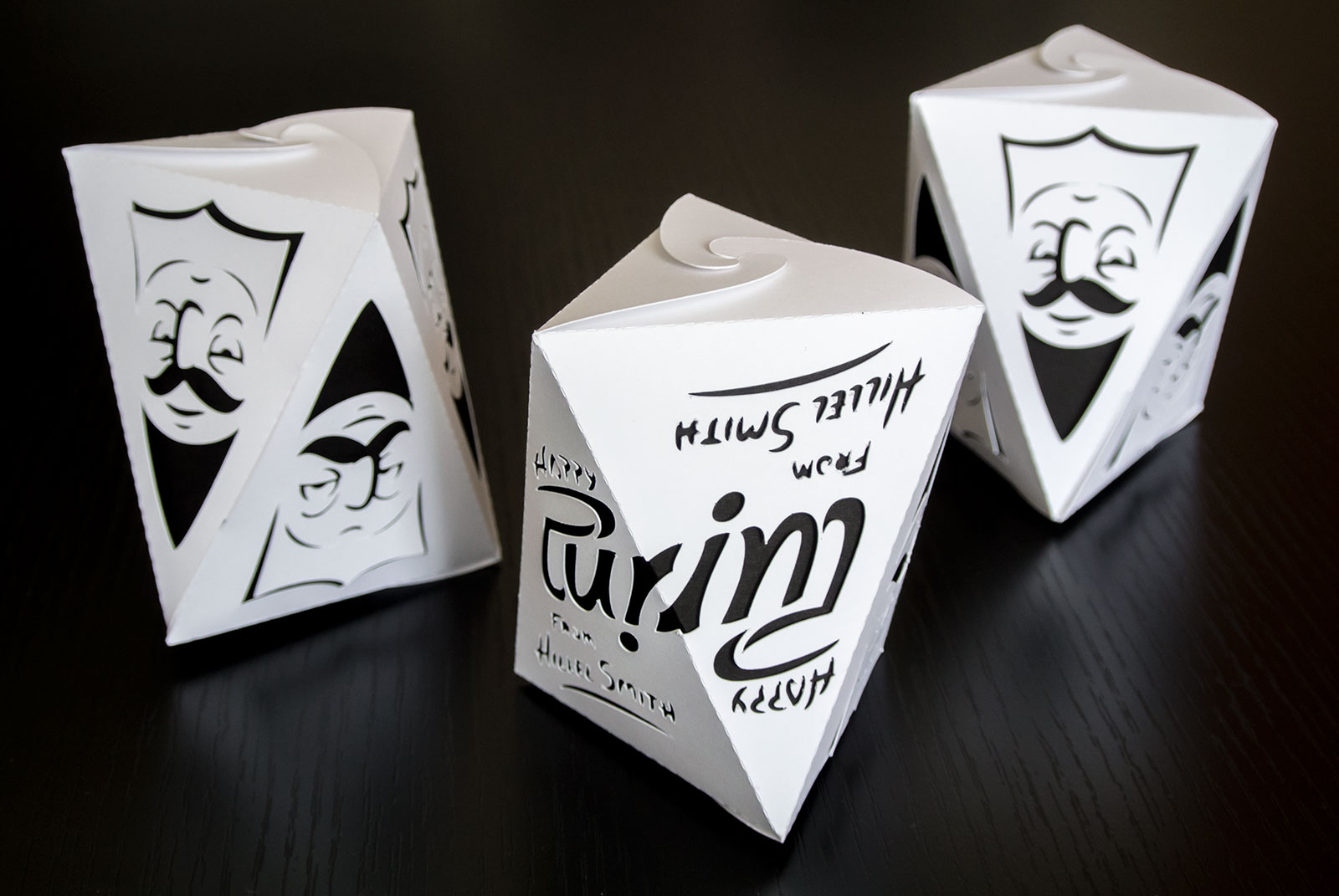 purim ambigram boxes